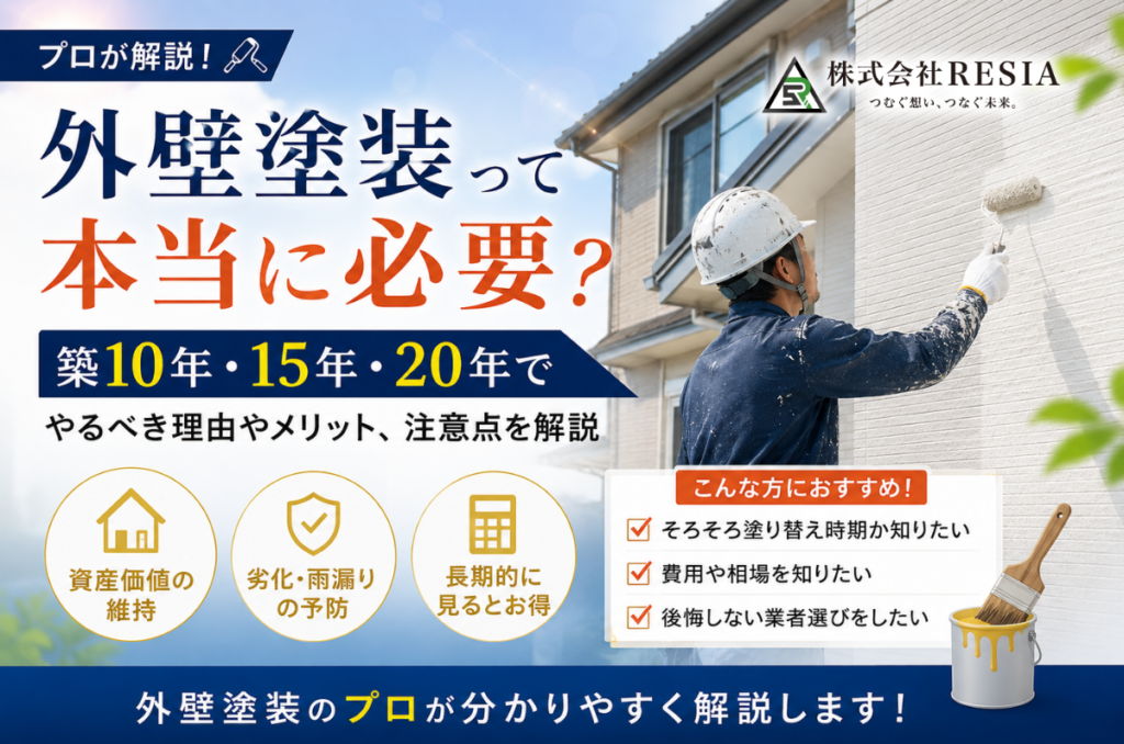 築10年・15年・20年で外壁塗装が必要な理由を解説