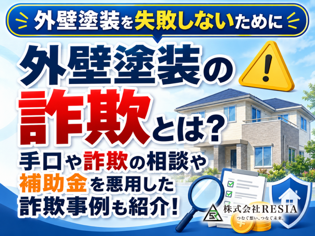 外壁塗装の詐欺で使われる手口や補助金を悪用した事例、被害を防ぐための注意点を紹介