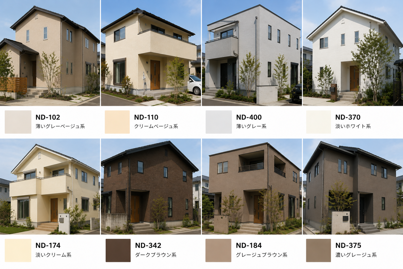 ND標準色の人気色を使った外壁塗装のカラーシミュレーション